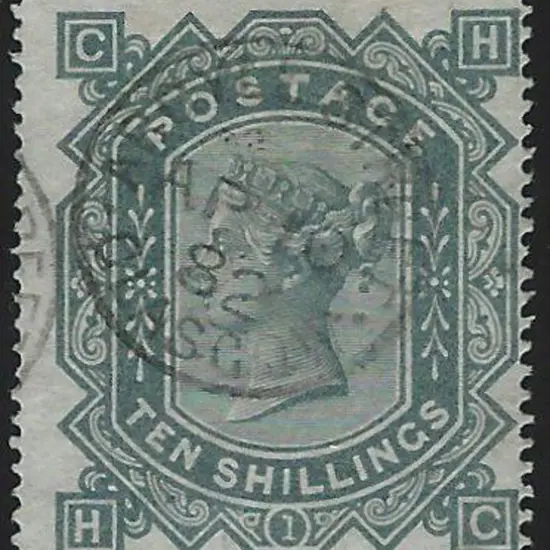 1878 10/- greenish grey QV. F/U with Argyle ...