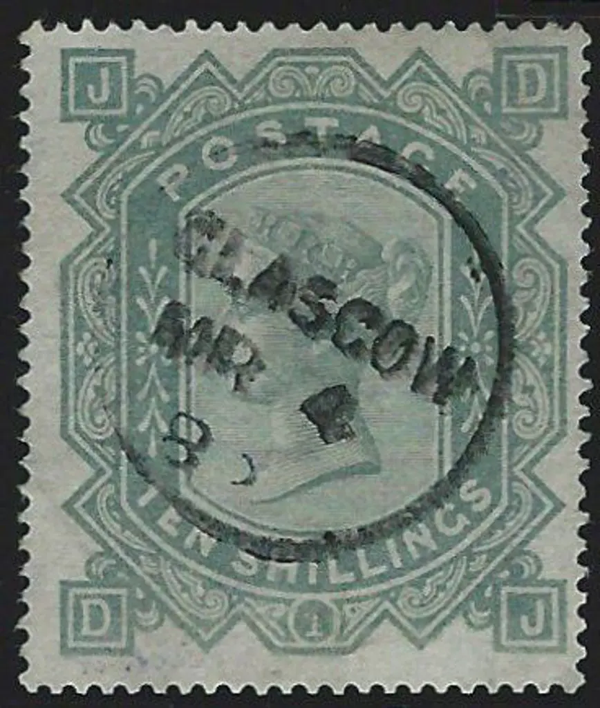1878 10/- greenish grey QV. Fine used with neat ... Image 1++