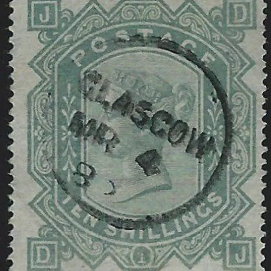 1878 10/- greenish grey QV. Fine used with neat ...