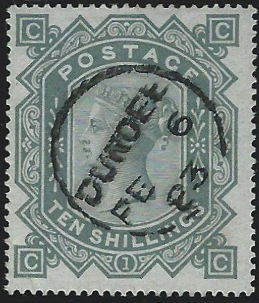 1878 10/- greenish-grey QV. Fine used by crisp ... Image 1++