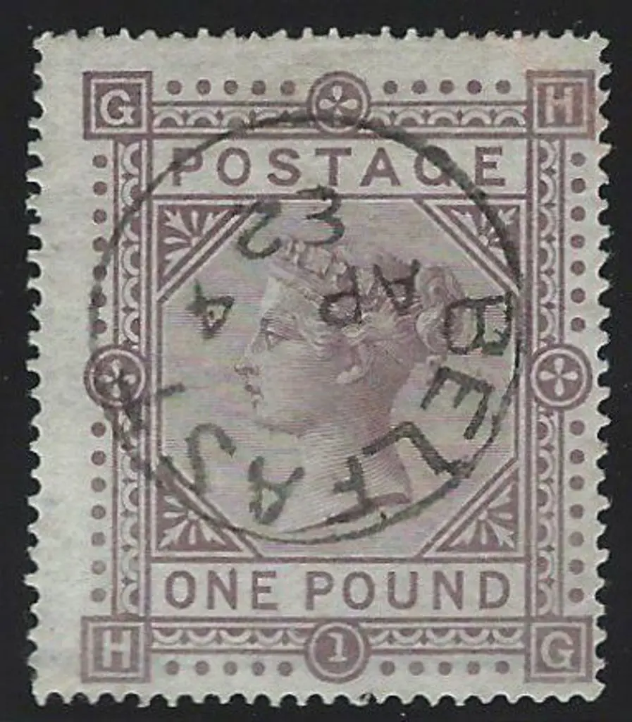 1878 £1 brown-lilac QV Maltese Cross wmk. Superb ... Image 1++