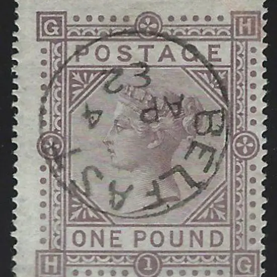 1878 £1 brown-lilac QV Maltese Cross wmk. Superb ...
