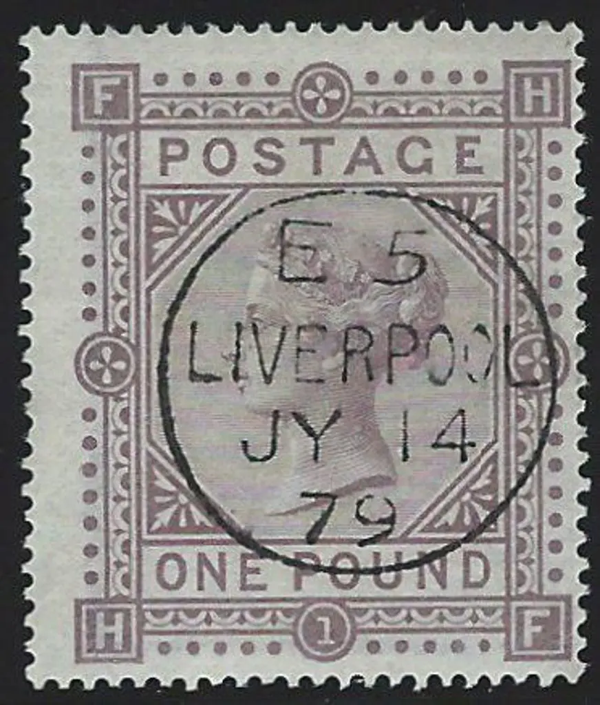 1878 £1 brown-lilac QV, Plate 1. Superb used with ... Image 1++