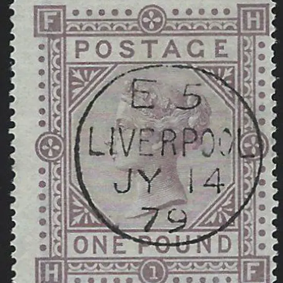 1878 £1 brown-lilac QV, Plate 1. Superb used with ...
