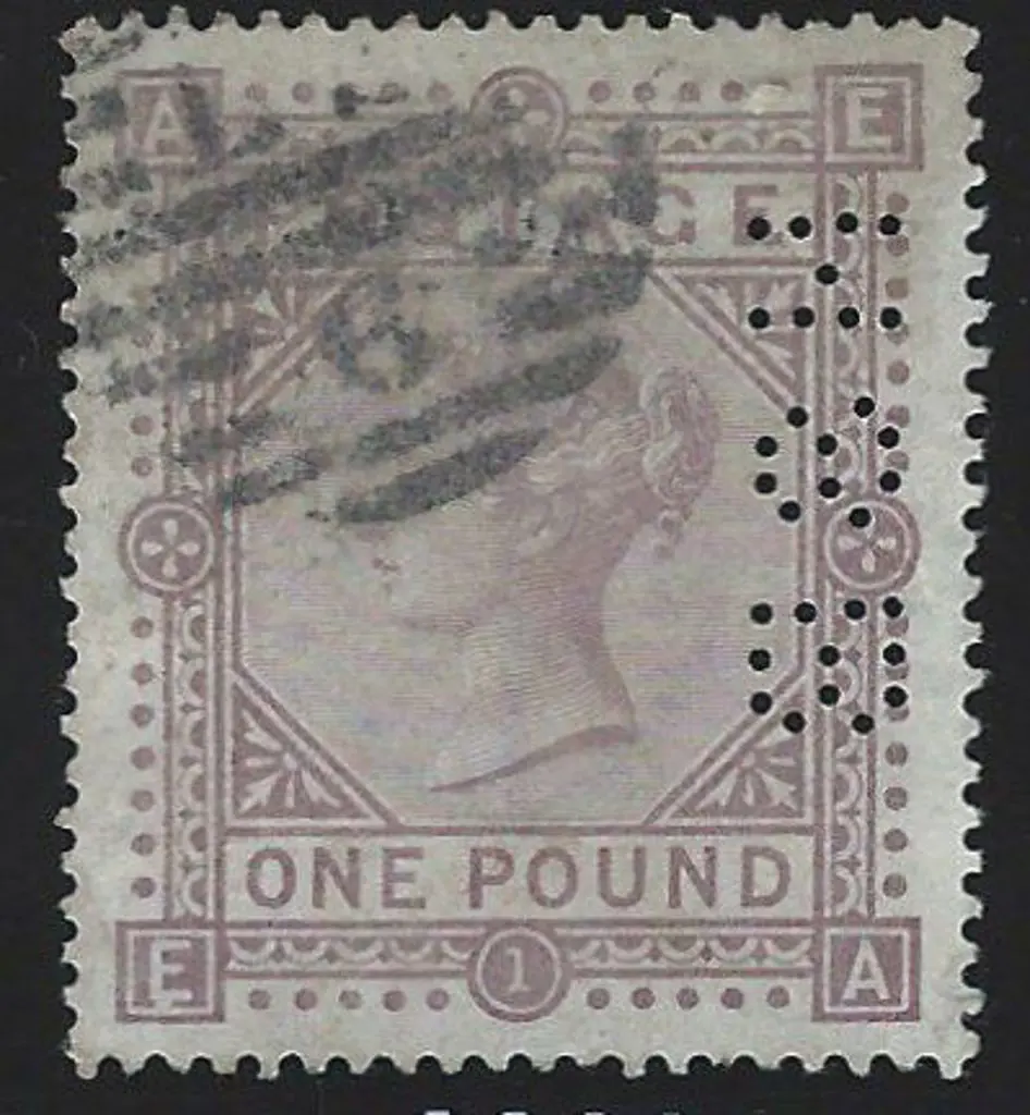 1882 £1 brown-lilac QV, Plate 1, with Anchor wmk. ... Image 1++
