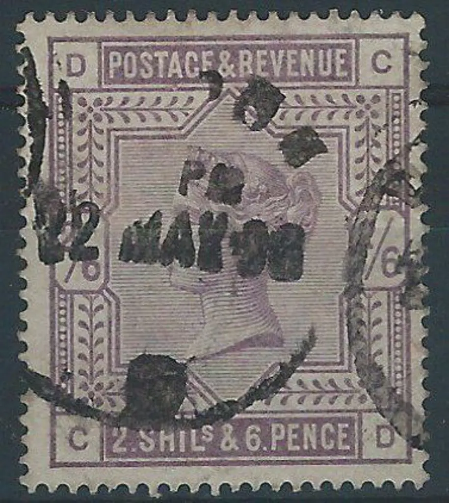1883 2/6d lilac good used with 22 MAY 1896 parcel ... Image 1++
