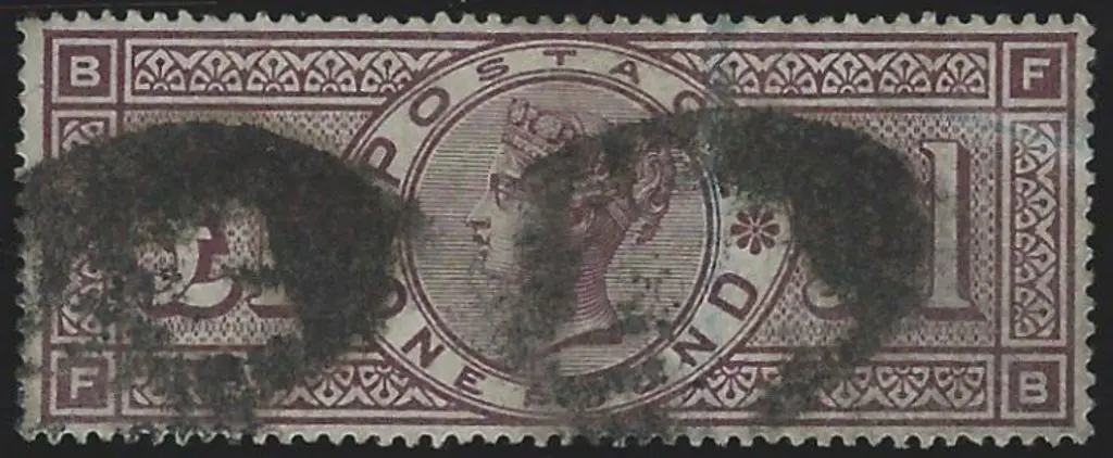 1884 £1 brown-lilac QV with crowns wmk. Sound used ... Image 1++