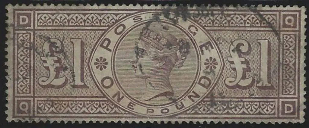 1884 £1 brown-lilac QV with Crowns wmk. Good to ... Image 1++