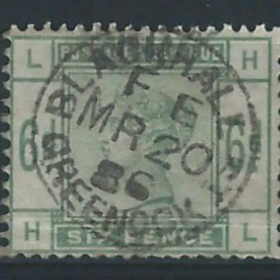 1883 6d dull green QV. Fine used with true colour ...