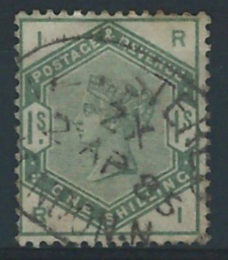 1883 1/- dull green QV fine used by light ... Image 1++