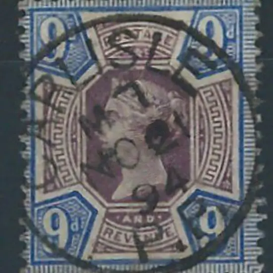 1897 9d dull purple & blue with a cracking ...