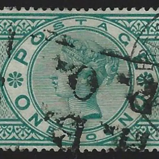 1891 £1 green QV Good to fine used with crisp cds ...