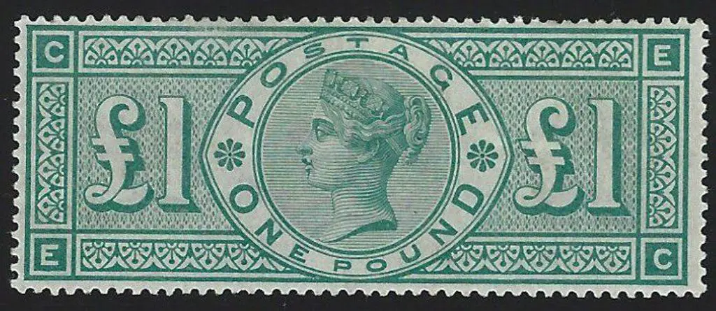 1891 £1 green QV. MLH with moderate hinge ... Image 1++