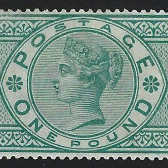 1891 £1 green QV. MLH with moderate hinge ...