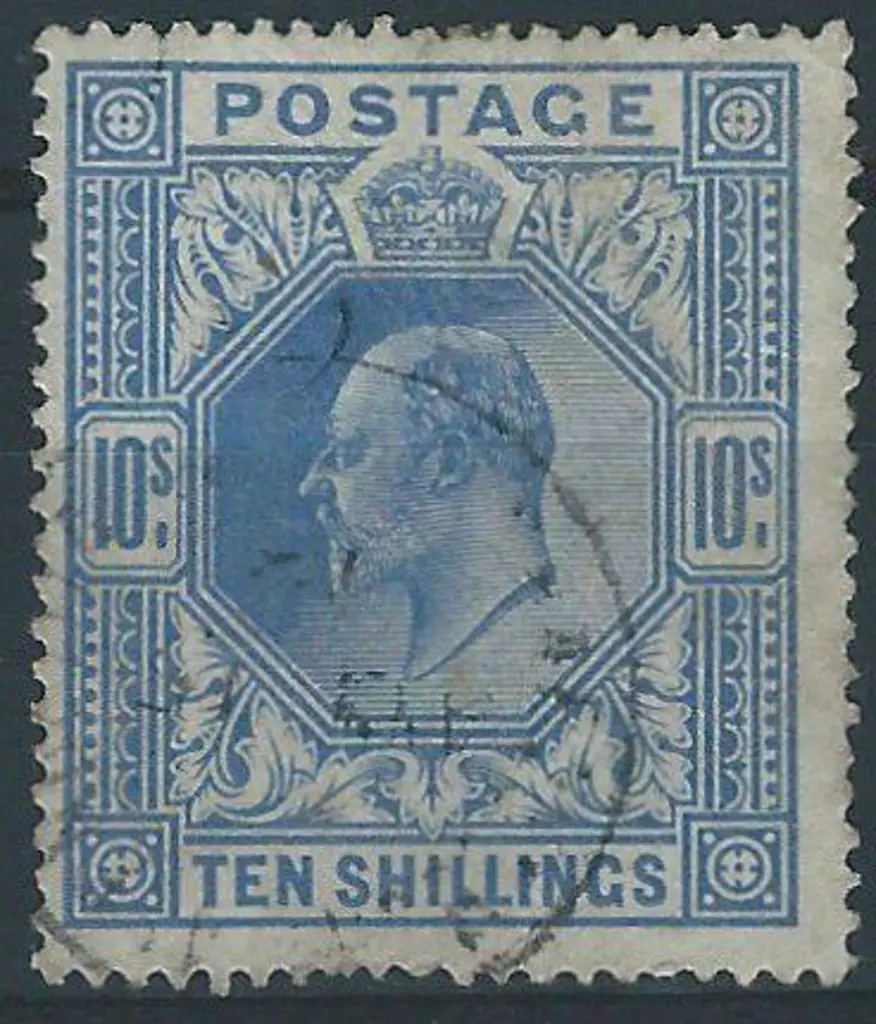 1902 10/- ultramarine KEVII with light cds. Nice ... Image 1++