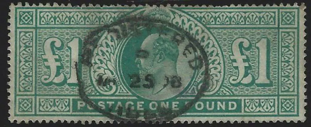 1902 £1 dull blue green KEVII good to F/U with ... Image 1++