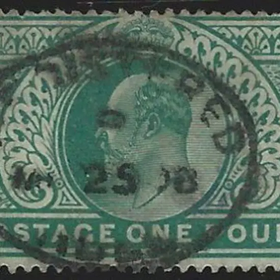 1902 £1 dull blue green KEVII good to F/U with ...