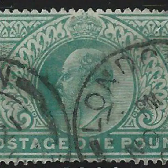 1902 £1 dull blue-green KEVII good to fine used by ...
