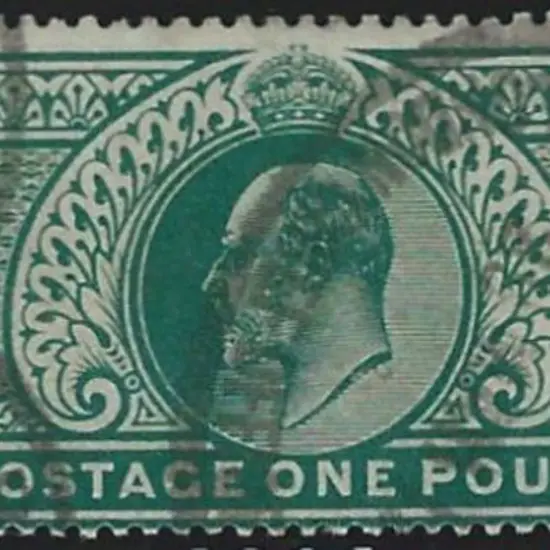 1911 £1 deep green KEVII with multiple Reg pmks. ...