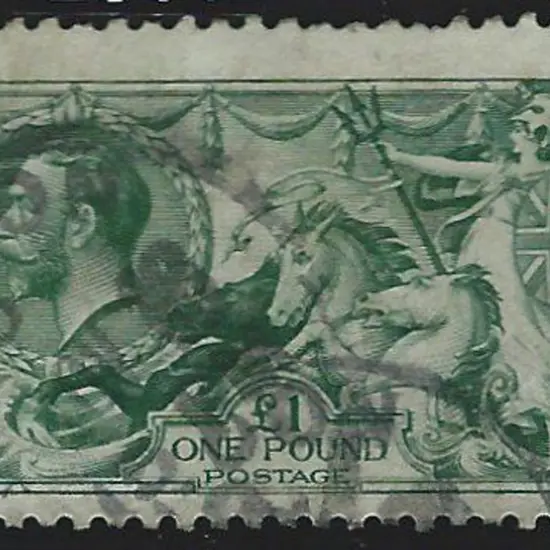 1913 £1 green Seahorse good used by two London ...
