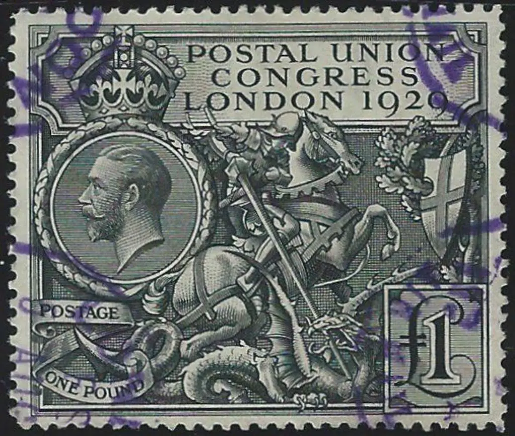 1929 £1 PUC. Fine used with violet partial cds's ... Image 1++