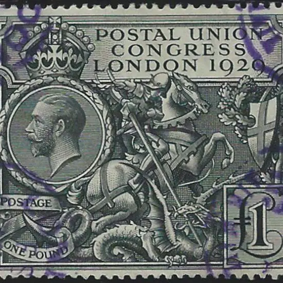 1929 £1 PUC. Fine used with violet partial cds's ...