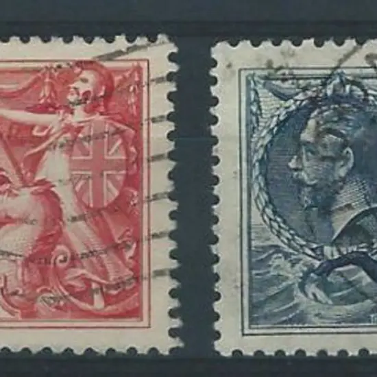 1934 5/- & 10/- Re-engraved Seahorses with latter ...