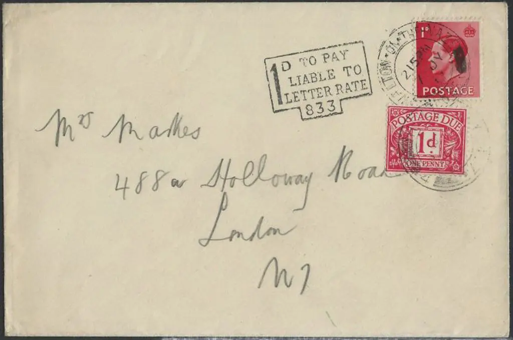 1937 1d KEVIII taxed local letter bearing 1d ... Image 1++
