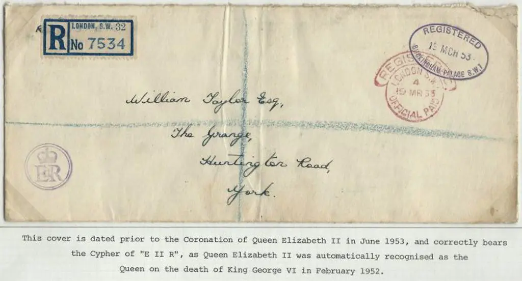 1953 (19th Mar) Official London registered cover ... Image 1++
