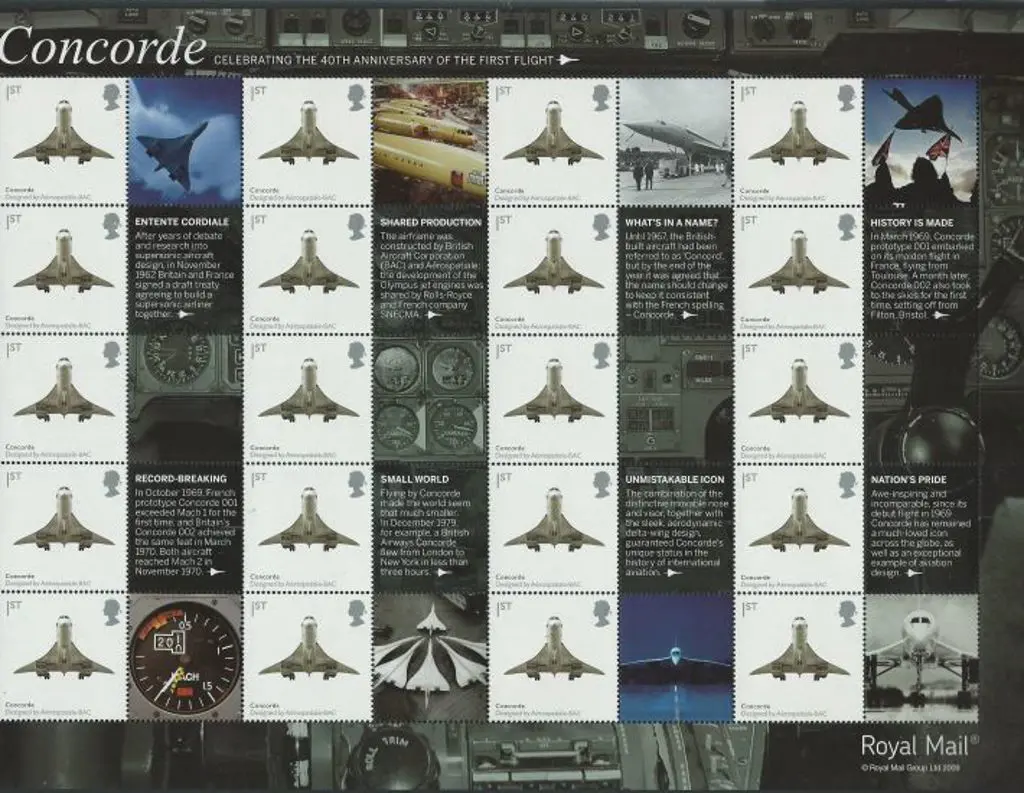 2009 40th Anniv of Concorde Smilers sheet of 20. ... Image 1++