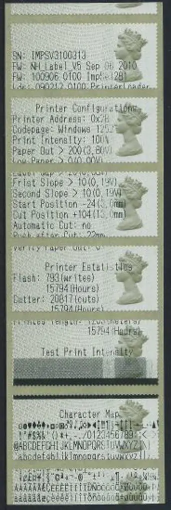 2010  QEII Machin "Post & Go" test strip of 6½ ... Image 1++