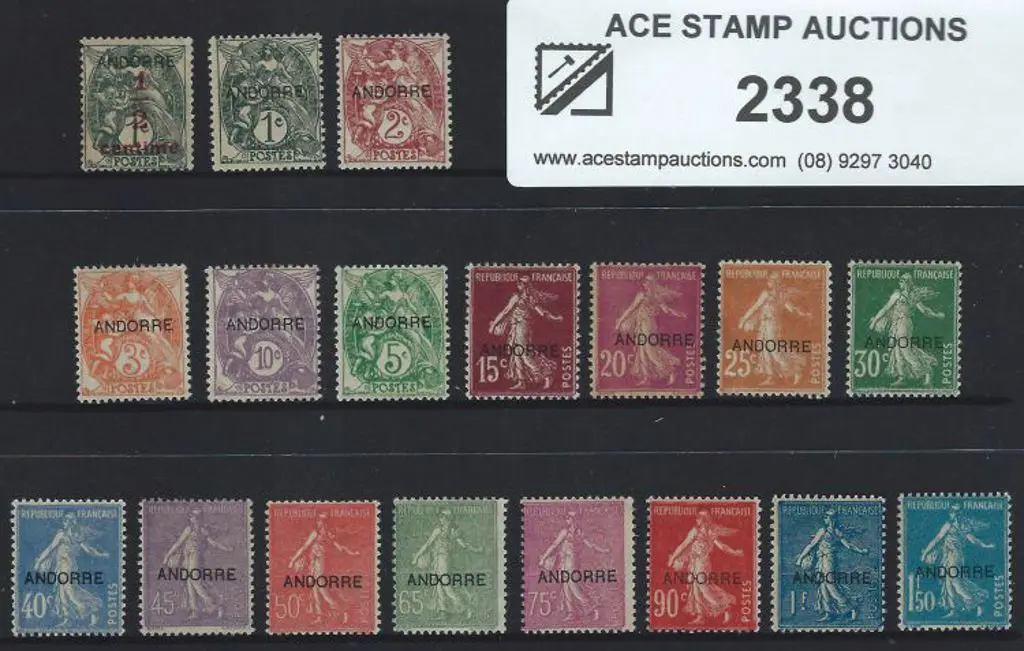 Andorra-French 1931 ovpts complete to 1f50. MLH ... Image 1++