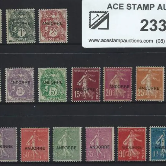 Andorra-French 1931 ovpts complete to 1f50. MLH ...