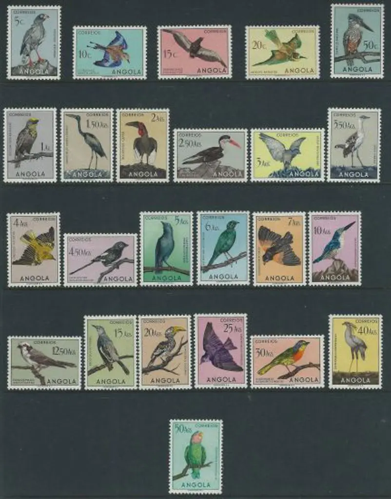 Angola 1951 Birds complete set of 24 to 50a. Fine ... Image 1++