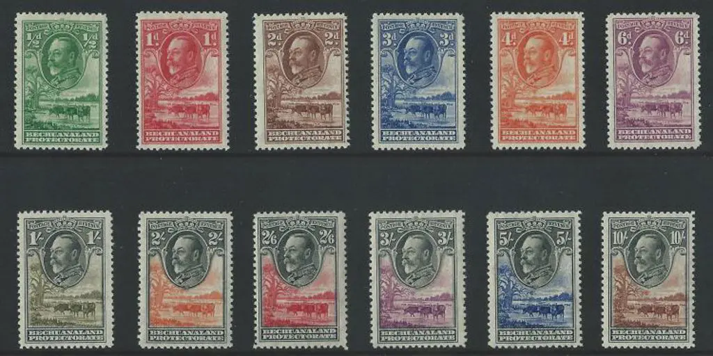 Bechuanaland 1932 KEVII pictorials to 10/-. All ... Image 1++