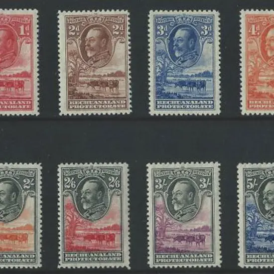 Bechuanaland 1932 KEVII pictorials to 10/-. All ...