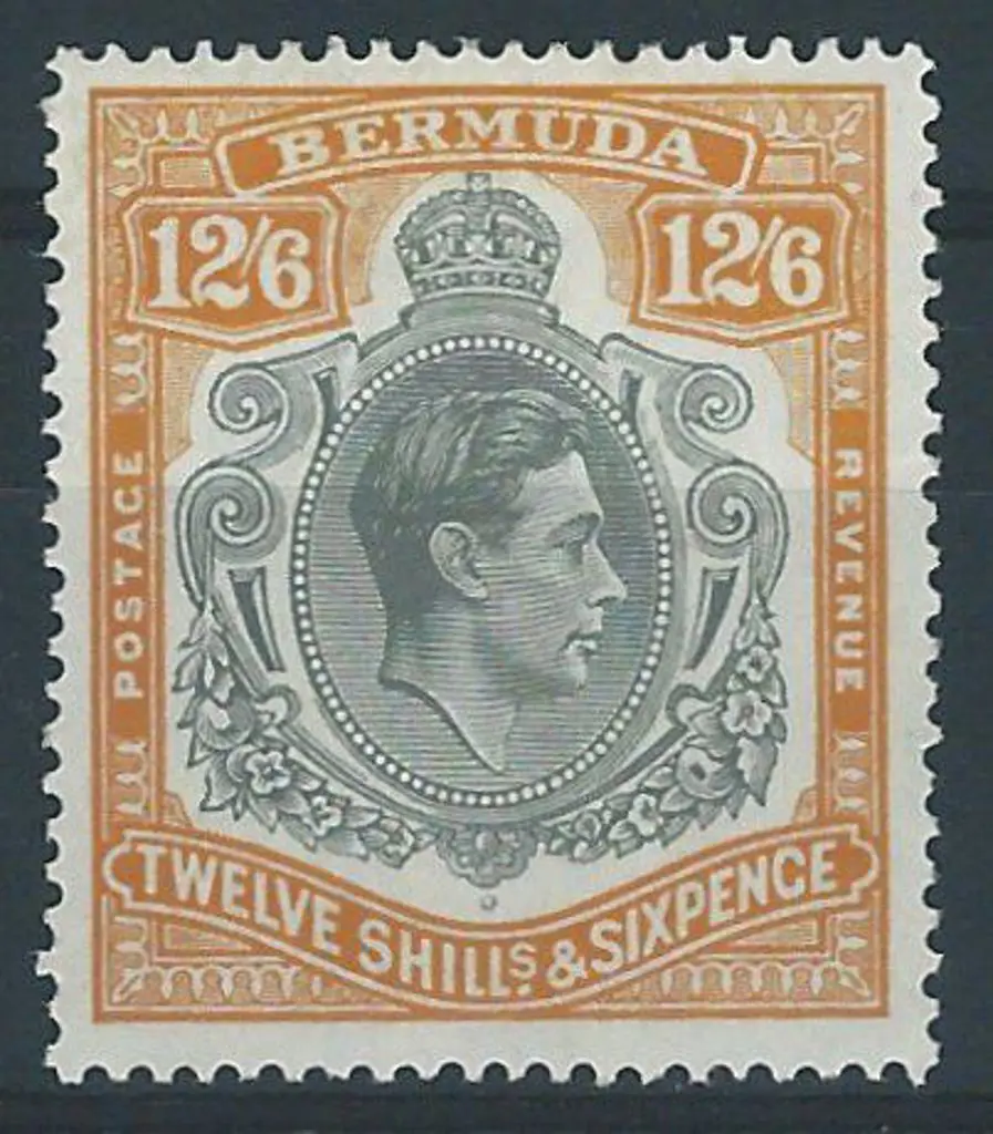 Bermuda 1938/53 12/6d grey & brownish orange, perf ... Image 1++