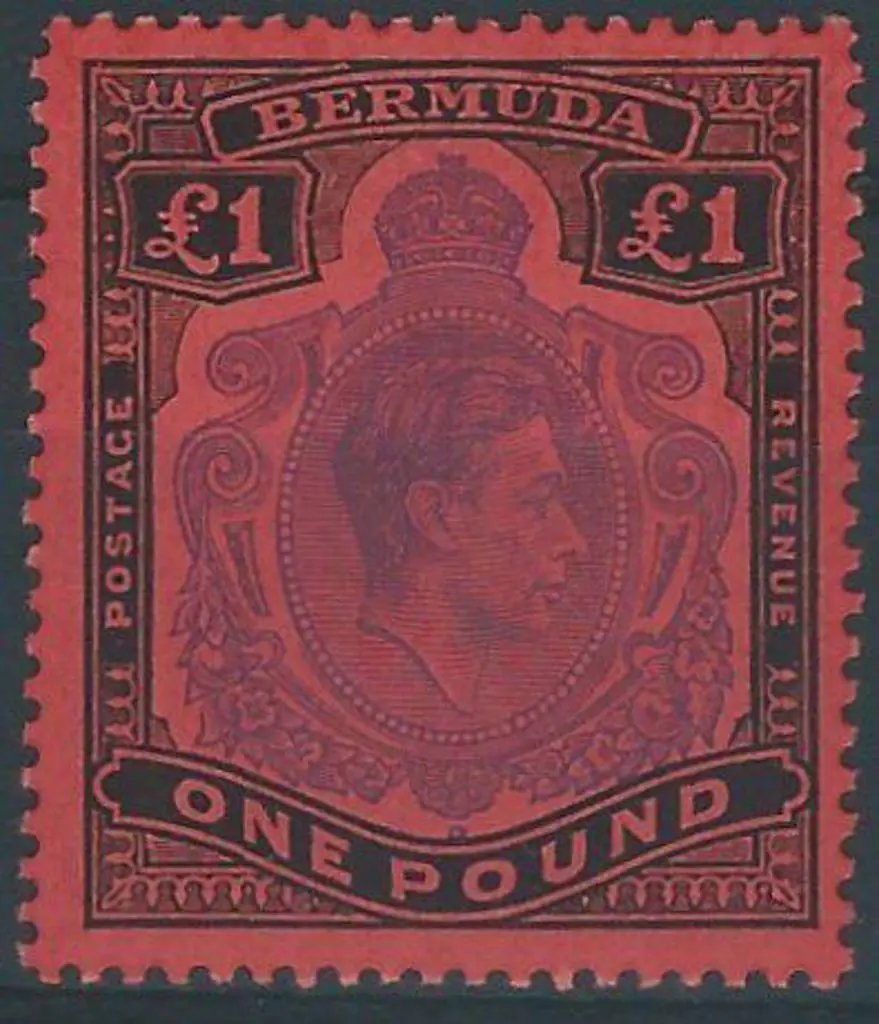 Bermuda 1938/53 £1 violet & black on scarlet, perf ... Image 1++