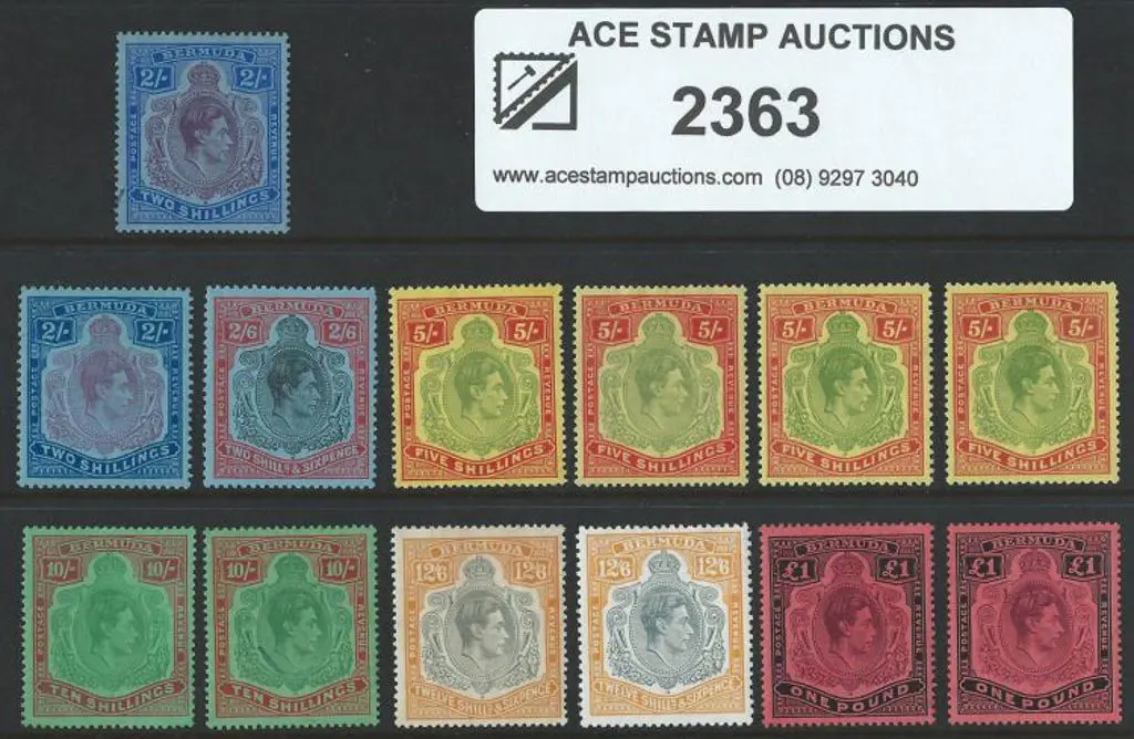Bermuda 1938/53 KGVI MUH & MLH key plates group ... Image 1++