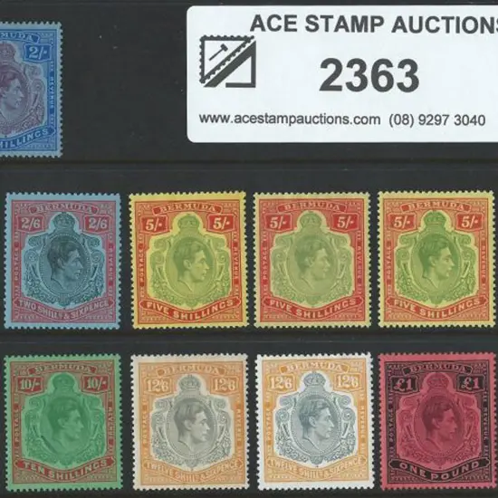 Bermuda 1938/53 KGVI MUH & MLH key plates group ...