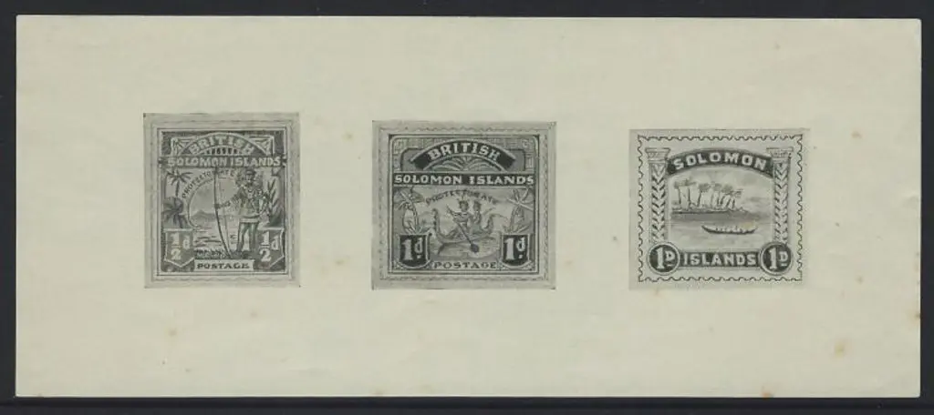British Solomon Islands 1907 canoe issue unadopted ... Image 1++