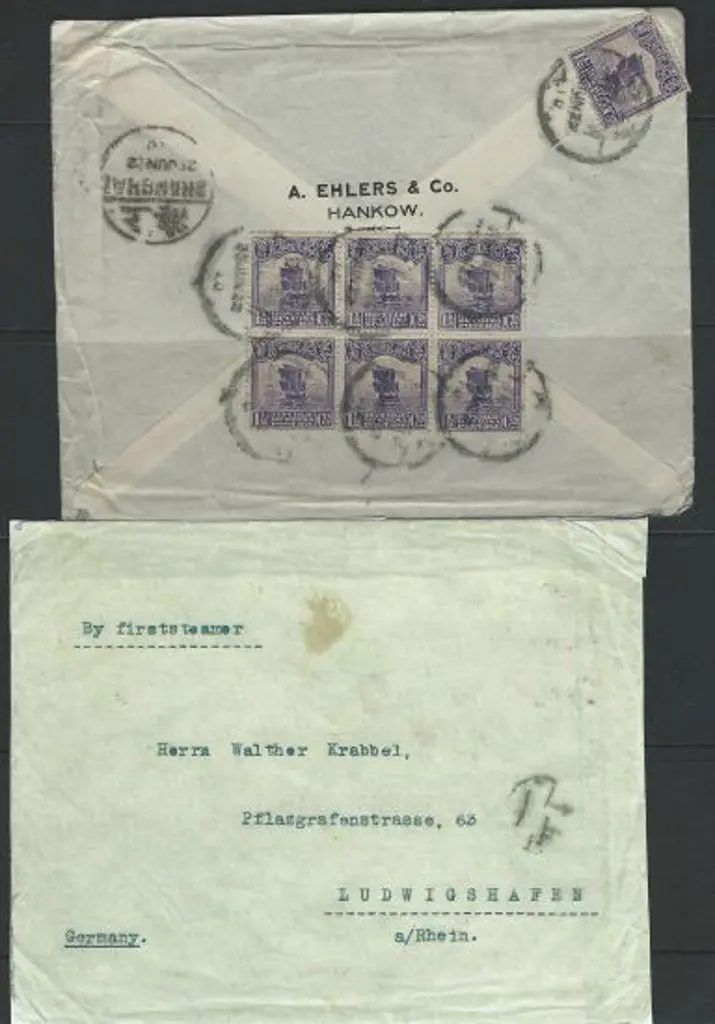 China 1922 (25th June) "By first steamer" cover to ... Image 1++