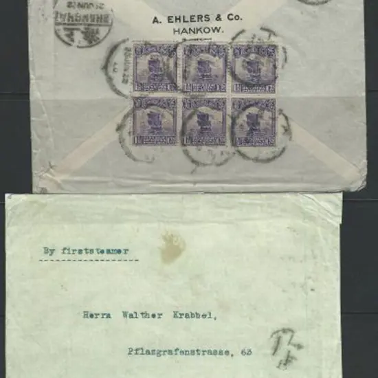 China 1922 (25th June) "By first steamer" cover to ...