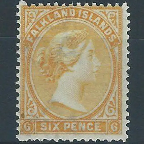 Falkland Islands 1891 6d orange-yellow QV. MLH ...