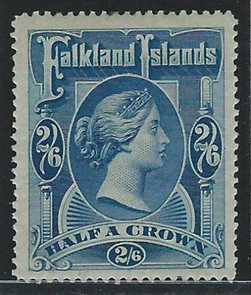 Falkland Islands 1898 2/6d deep blue QV. MLH with ... Image 1++