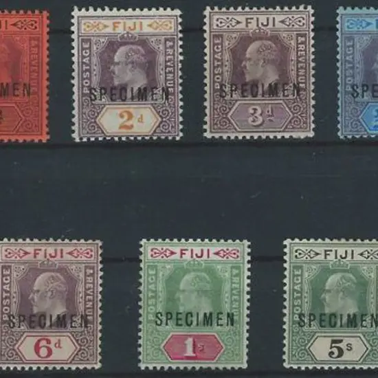 Fiji 1903 KEVII set to £1 ovptd "SPECIMEN".  MLH ...