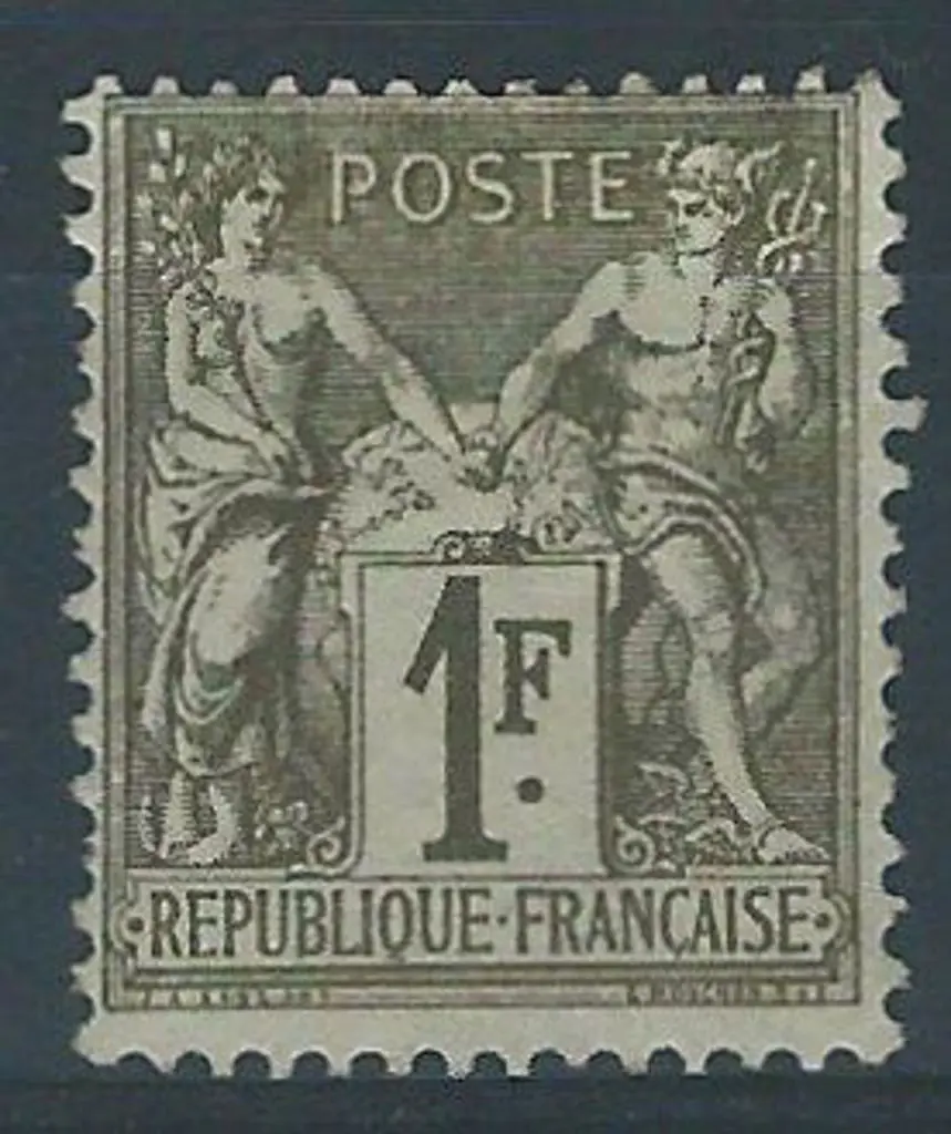 France 1876/85 1f Peace & Commerce Type A. MLH ... Image 1++