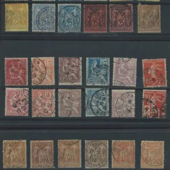 France 1877 Peace & Commerce used range to 1f (36) ...