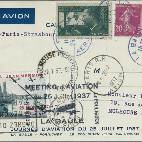 France 1937 (25 July) "La Baule Aeroport" cds's ...