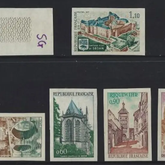 France 1971 Tourism (5), Stamp Day & 2 earlier ...